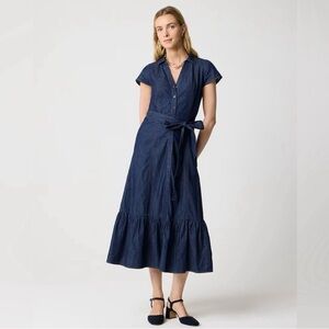 J Crew tie-waist shirt dress